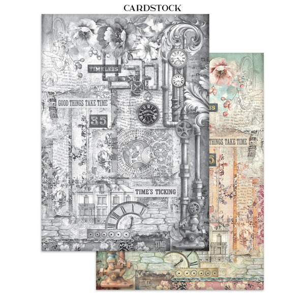 Stamperia GARDENS OF TIME A4 Junk Journal Stickers Cut outs Backgrounds #SBJK17
