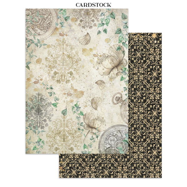 Stamperia GARDENS OF TIME A4 Junk Journal Stickers Cut outs Backgrounds #SBJK17