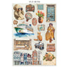 Stamperia ART OF TRAVELLING A4 Junk Journal Stickers Cut outs Backgrounds #SBJK18