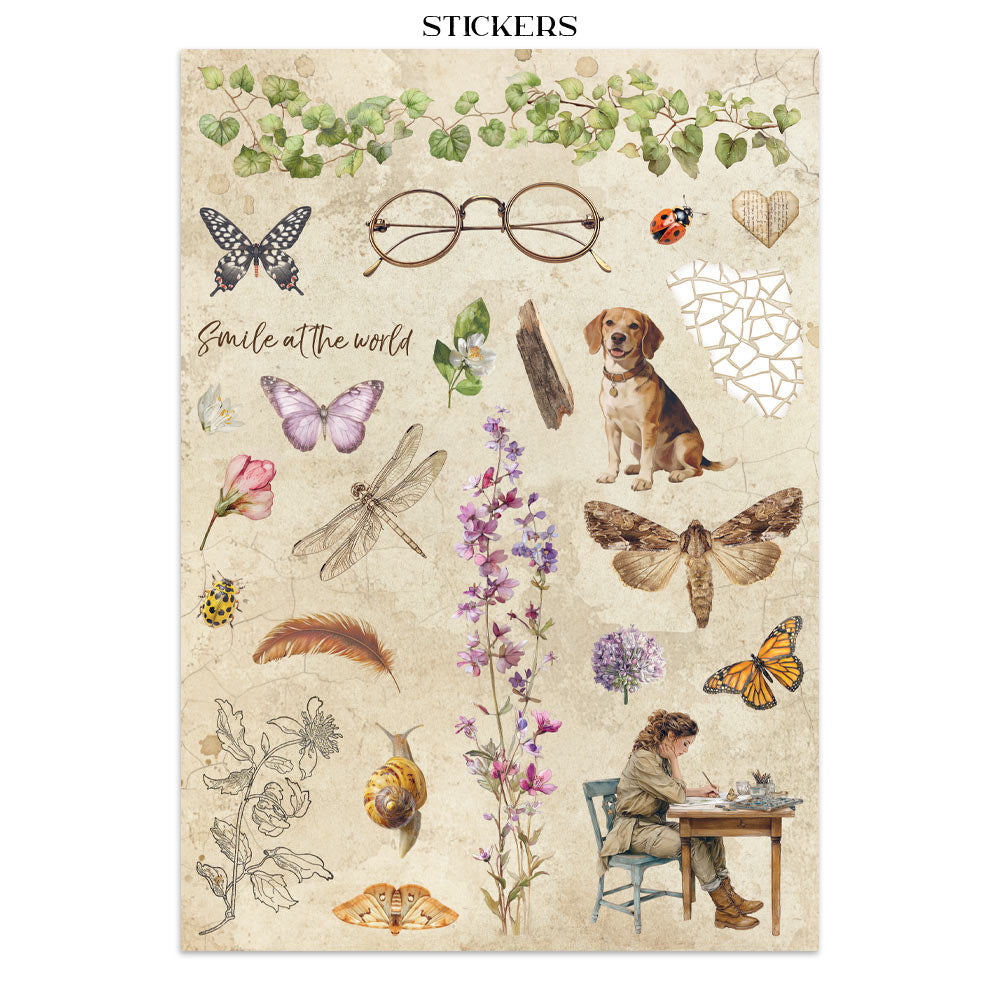 PRE-ORDER / RE-ORDER Stamperia ALL AROUND - A4 Junk Journal - Stickers Cut outs Backgrounds #SBJK20