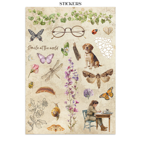 PRE-ORDER / RE-ORDER Stamperia ALL AROUND - A4 Junk Journal - Stickers Cut outs Backgrounds #SBJK20