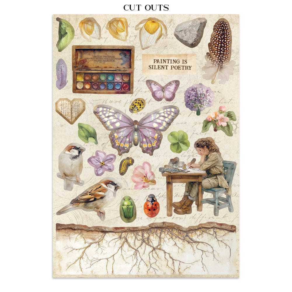 PRE-ORDER / RE-ORDER Stamperia ALL AROUND - A4 Junk Journal - Stickers Cut outs Backgrounds #SBJK20