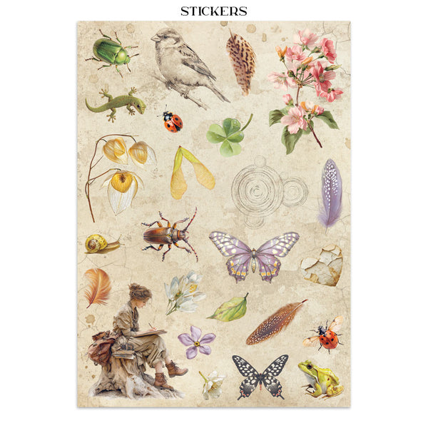 PRE-ORDER / RE-ORDER Stamperia ALL AROUND - A4 Junk Journal - Stickers Cut outs Backgrounds #SBJK20