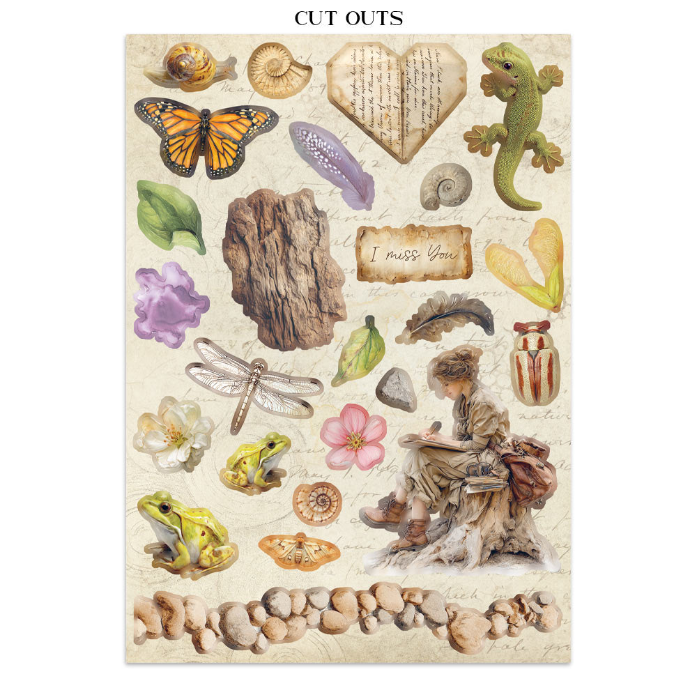 PRE-ORDER / RE-ORDER Stamperia ALL AROUND - A4 Junk Journal - Stickers Cut outs Backgrounds #SBJK20
