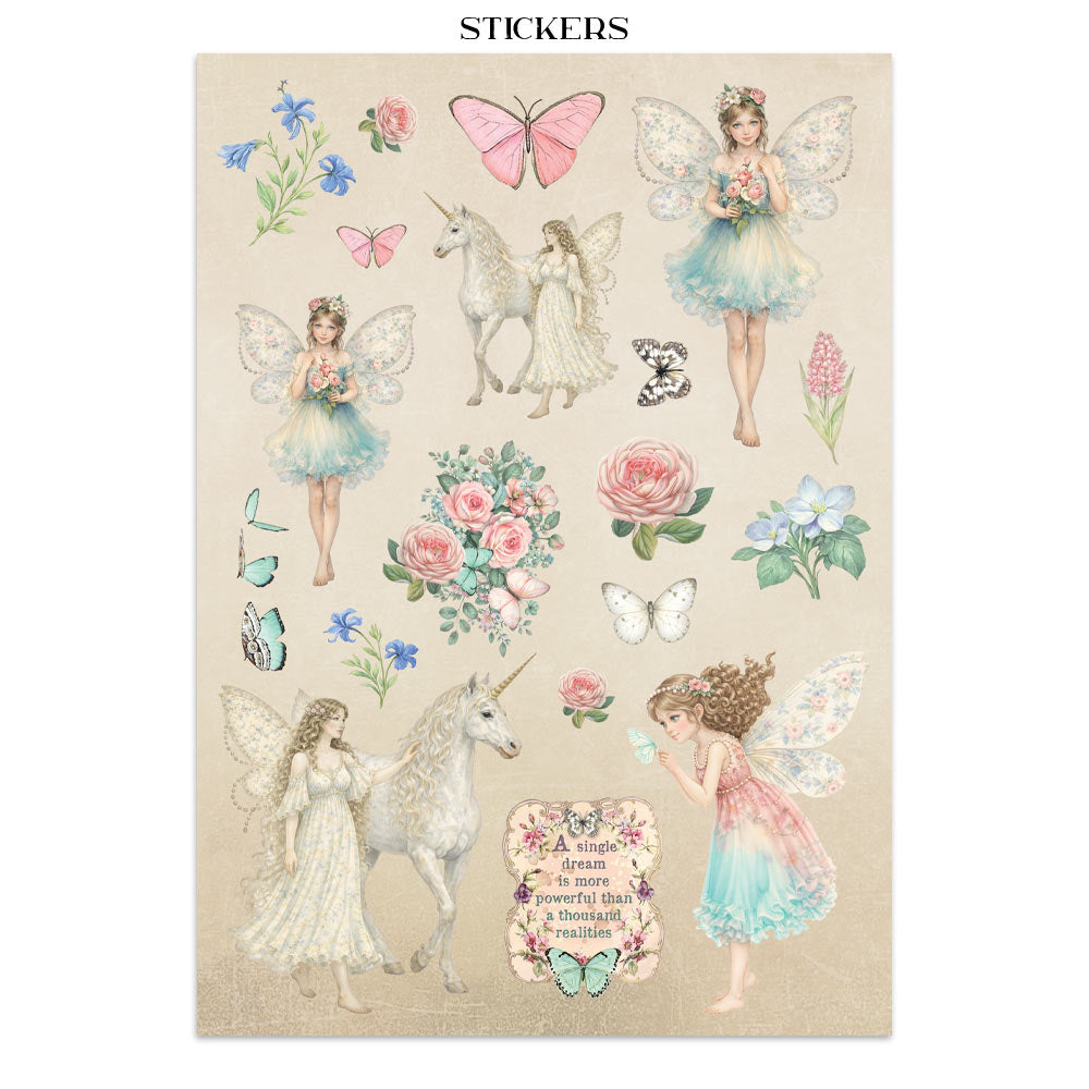 Stamperia WONDERLAND - A4 Junk Journal - Stickers Cut outs Backgrounds #SBJK21