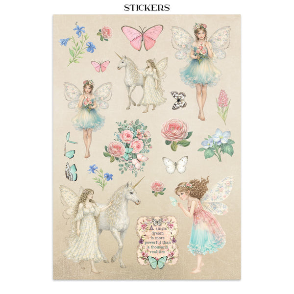 Stamperia WONDERLAND - A4 Junk Journal - Stickers Cut outs Backgrounds #SBJK21
