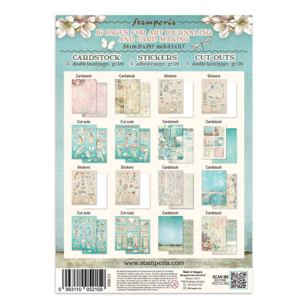 Stamperia WONDERLAND - A4 Junk Journal - Stickers Cut outs Backgrounds #SBJK21