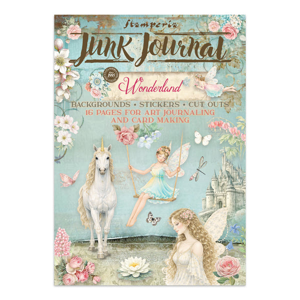 Stamperia WONDERLAND - A4 Junk Journal - Stickers Cut outs Backgrounds #SBJK21