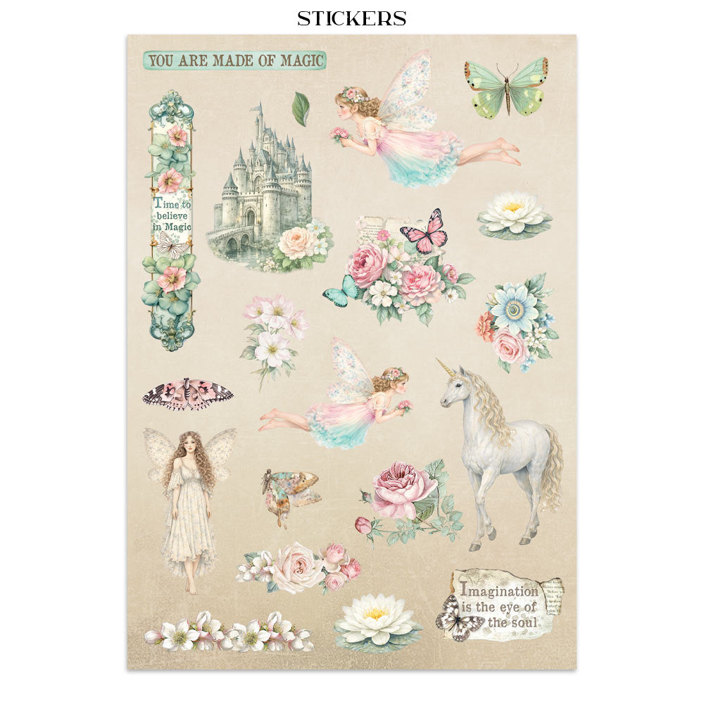 Stamperia WONDERLAND - A4 Junk Journal - Stickers Cut outs Backgrounds #SBJK21