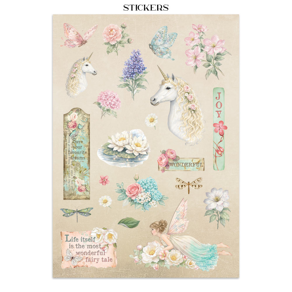 Stamperia WONDERLAND - A4 Junk Journal - Stickers Cut outs Backgrounds #SBJK21