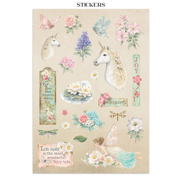 Stamperia WONDERLAND - A4 Junk Journal - Stickers Cut outs Backgrounds #SBJK21