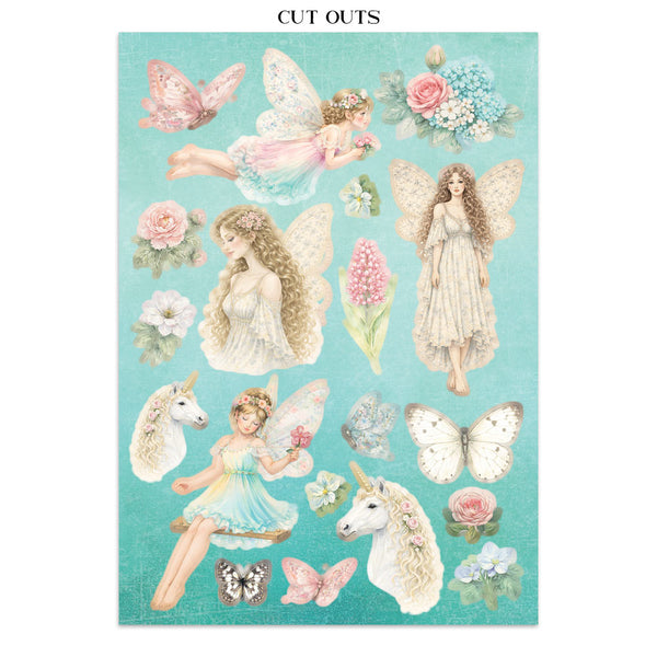 Stamperia WONDERLAND - A4 Junk Journal - Stickers Cut outs Backgrounds #SBJK21