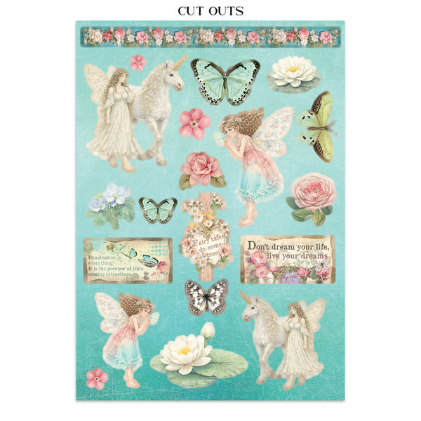 Stamperia WONDERLAND - A4 Junk Journal - Stickers Cut outs Backgrounds #SBJK21