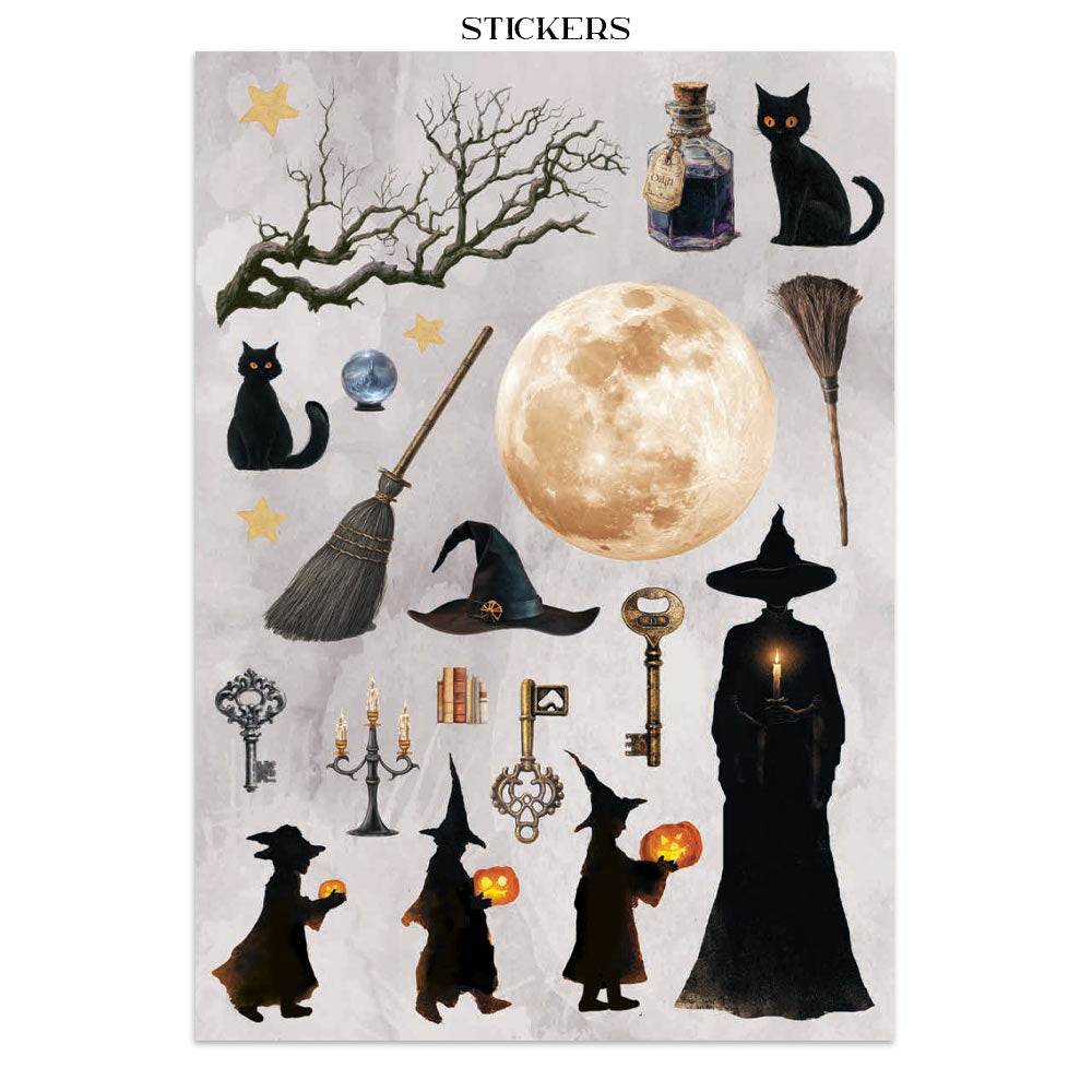 Stamperia HALLOWEEN - A4 Junk Journal - Stickers Cut outs Backgrounds #SBJK22