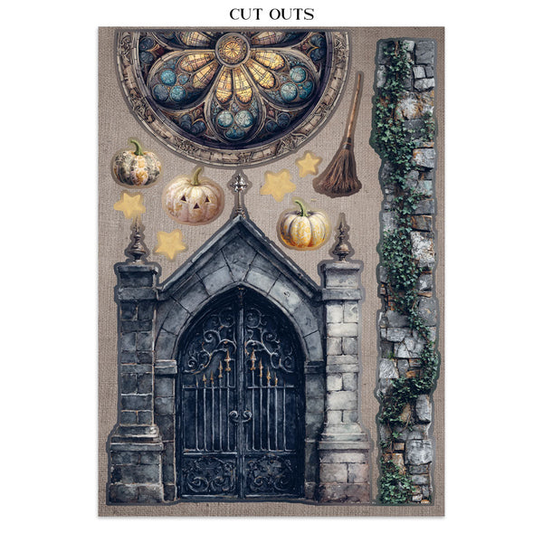 Stamperia HALLOWEEN - A4 Junk Journal - Stickers Cut outs Backgrounds #SBJK22