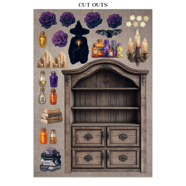 Stamperia HALLOWEEN - A4 Junk Journal - Stickers Cut outs Backgrounds #SBJK22