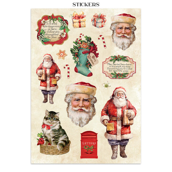 Stamperia CLASSIC CHRISTMAS - A4 Junk Journal - Stickers Cut outs Backgrounds #SBJK23
