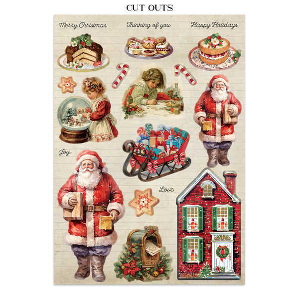 Stamperia CLASSIC CHRISTMAS - A4 Junk Journal - Stickers Cut outs Backgrounds #SBJK23