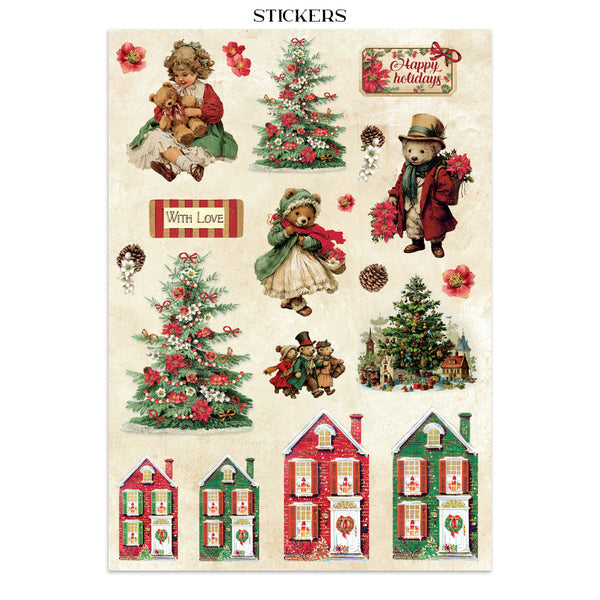 Stamperia CLASSIC CHRISTMAS - A4 Junk Journal - Stickers Cut outs Backgrounds #SBJK23