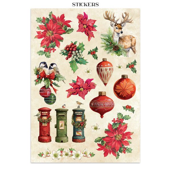 Stamperia CLASSIC CHRISTMAS - A4 Junk Journal - Stickers Cut outs Backgrounds #SBJK23