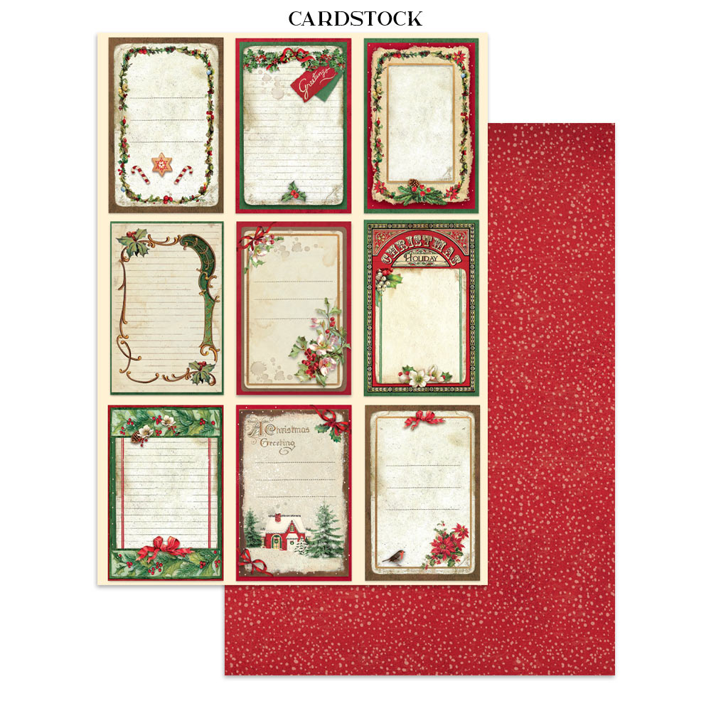 Stamperia CLASSIC CHRISTMAS - A4 Junk Journal - Stickers Cut outs Backgrounds #SBJK23