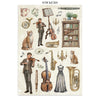 Stamperia SYMPHONY - A4 Junk Journal - Stickers Cut outs Backgrounds #SBJK24