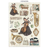 Stamperia SYMPHONY - A4 Junk Journal - Stickers Cut outs Backgrounds #SBJK24