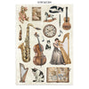 Stamperia SYMPHONY - A4 Junk Journal - Stickers Cut outs Backgrounds #SBJK24