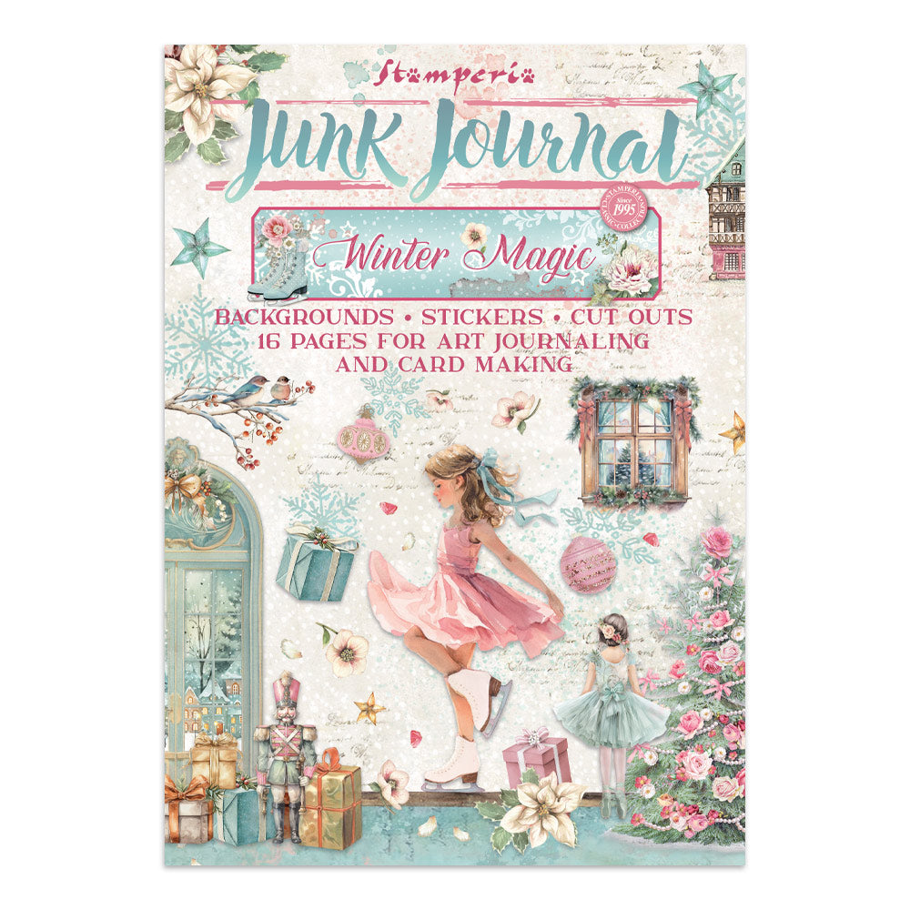 Stamperia WINTER MAGIC - A4 Junk Journal - Stickers Cut outs Backgrounds #SBJK25