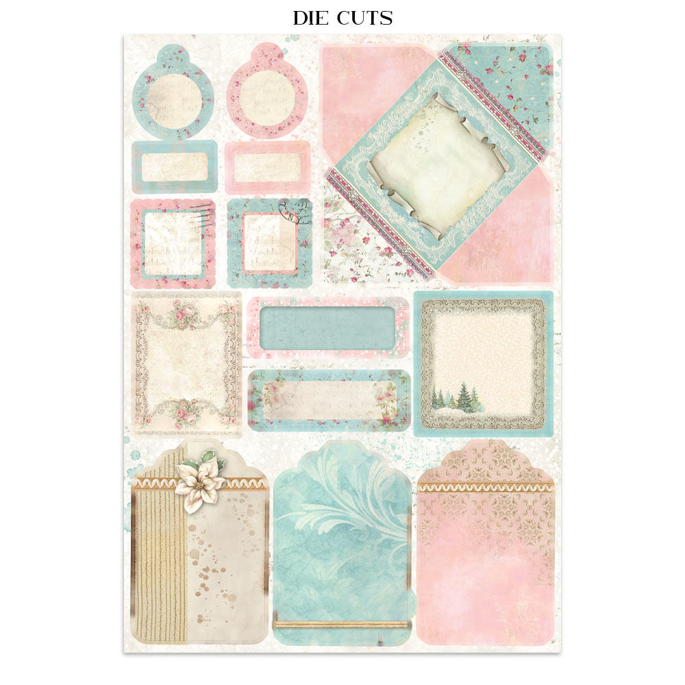 Stamperia WINTER MAGIC - A4 Junk Journal - Stickers Cut outs Backgrounds #SBJK25