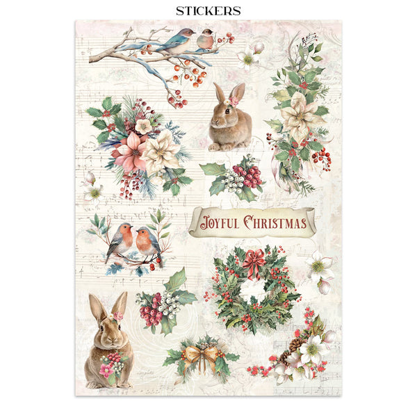 Stamperia WINTER MAGIC - A4 Junk Journal - Stickers Cut outs Backgrounds #SBJK25