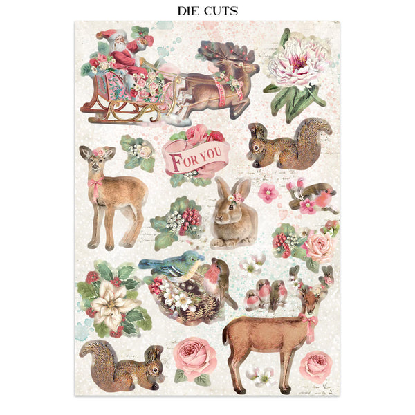 Stamperia WINTER MAGIC - A4 Junk Journal - Stickers Cut outs Backgrounds #SBJK25