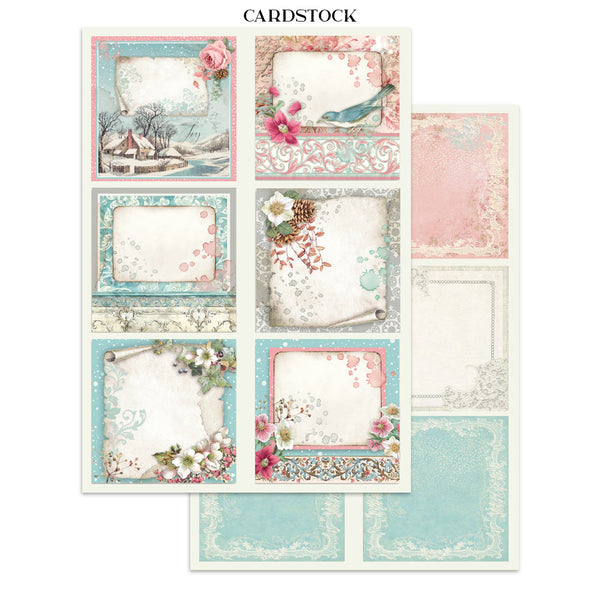 Stamperia WINTER MAGIC - A4 Junk Journal - Stickers Cut outs Backgrounds #SBJK25