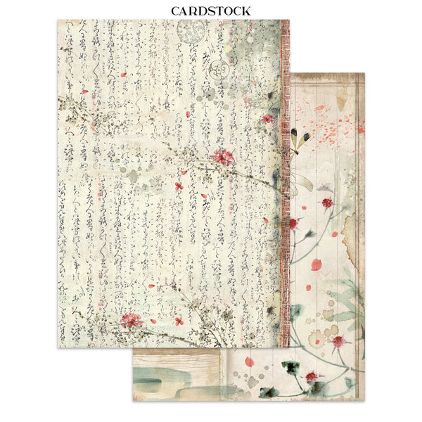 Stamperia ORIENTAL GARDEN - A4 Junk Journal - Stickers Cut outs Backgrounds #SBJK26
