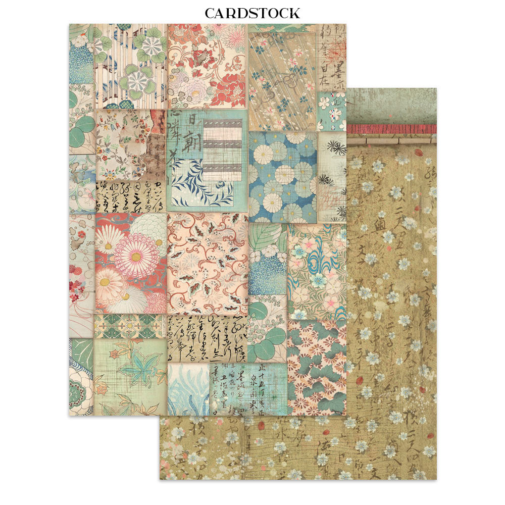Stamperia ORIENTAL GARDEN - A4 Junk Journal - Stickers Cut outs Backgrounds #SBJK26