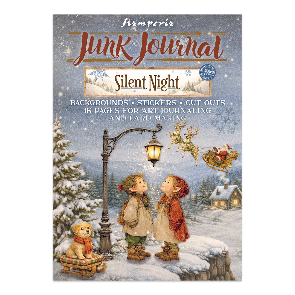 Stamperia SILENT NIGHT - CHRISTMAS - A4 Junk Journal - Stickers Cut outs Backgrounds #SBJK27