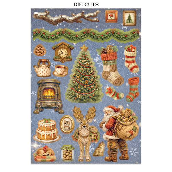 Stamperia SILENT NIGHT - CHRISTMAS - A4 Junk Journal - Stickers Cut outs Backgrounds #SBJK27