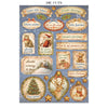 Stamperia SILENT NIGHT - CHRISTMAS - A4 Junk Journal - Stickers Cut outs Backgrounds #SBJK27