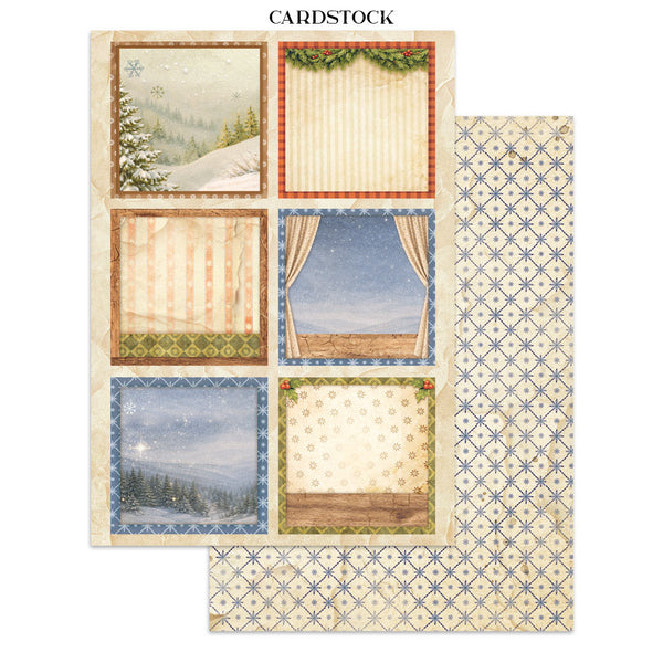 Stamperia SILENT NIGHT - CHRISTMAS - A4 Junk Journal - Stickers Cut outs Backgrounds #SBJK27