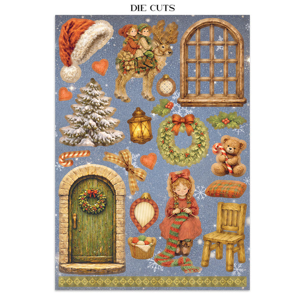 Stamperia SILENT NIGHT - CHRISTMAS - A4 Junk Journal - Stickers Cut outs Backgrounds #SBJK27