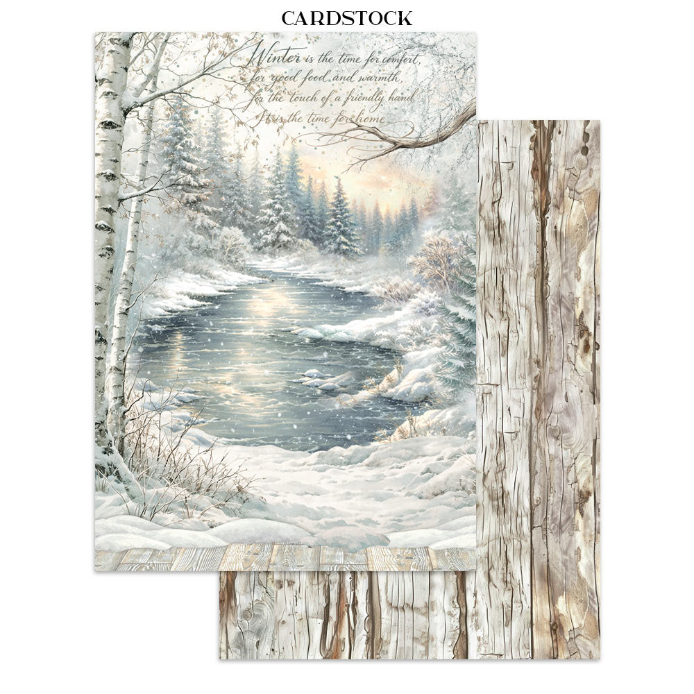 Stamperia WHITE CHRISTMAS - A4 Junk Journal - Stickers Cut outs Backgrounds #SBJK28