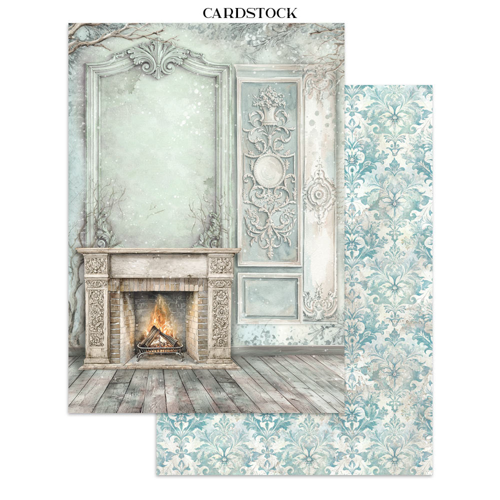 Stamperia WHITE CHRISTMAS - A4 Junk Journal - Stickers Cut outs Backgrounds #SBJK28