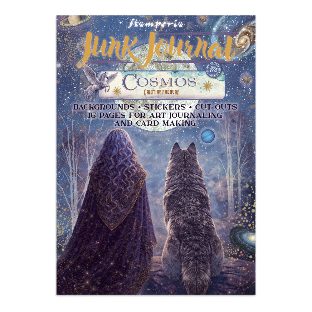 Stamperia COSMOS - A4 Junk Journal - Stickers Cut outs Backgrounds #SBJK29