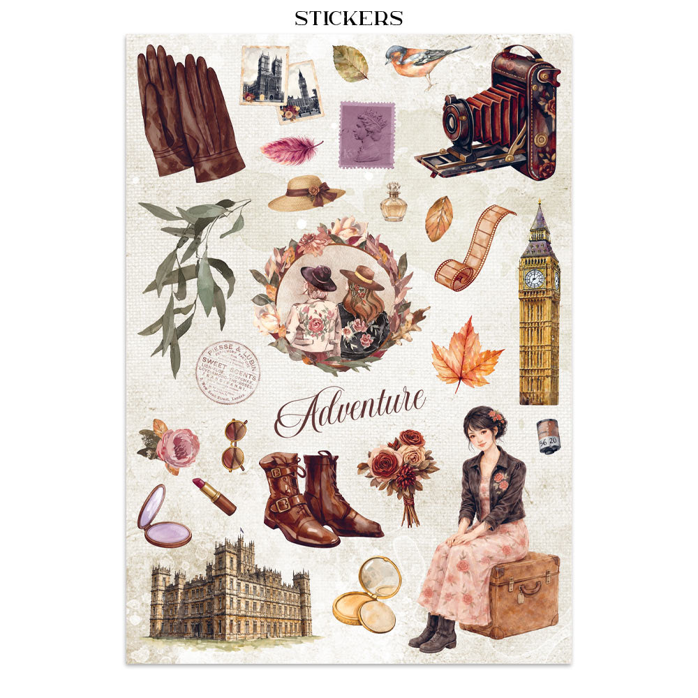 Stamperia OUR WAY - A4 Junk Journal - Stickers Cut outs Backgrounds #SBJK30