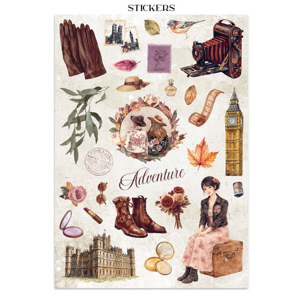 Stamperia OUR WAY - A4 Junk Journal - Stickers Cut outs Backgrounds #SBJK30