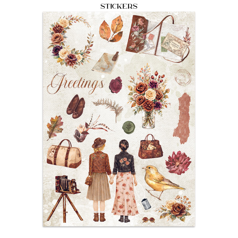 Stamperia OUR WAY - A4 Junk Journal - Stickers Cut outs Backgrounds #SBJK30