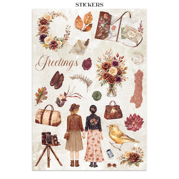 Stamperia OUR WAY - A4 Junk Journal - Stickers Cut outs Backgrounds #SBJK30