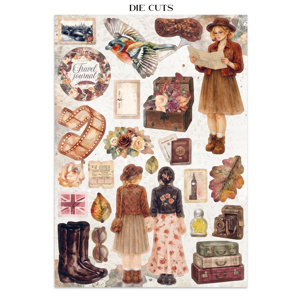 Stamperia OUR WAY - A4 Junk Journal - Stickers Cut outs Backgrounds #SBJK30