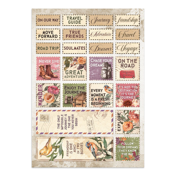 Stamperia OUR WAY - A4 Junk Journal - Stickers Cut outs Backgrounds #SBJK30