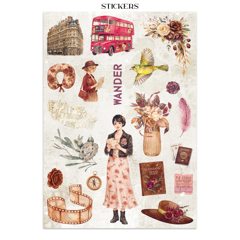 Stamperia OUR WAY - A4 Junk Journal - Stickers Cut outs Backgrounds #SBJK30